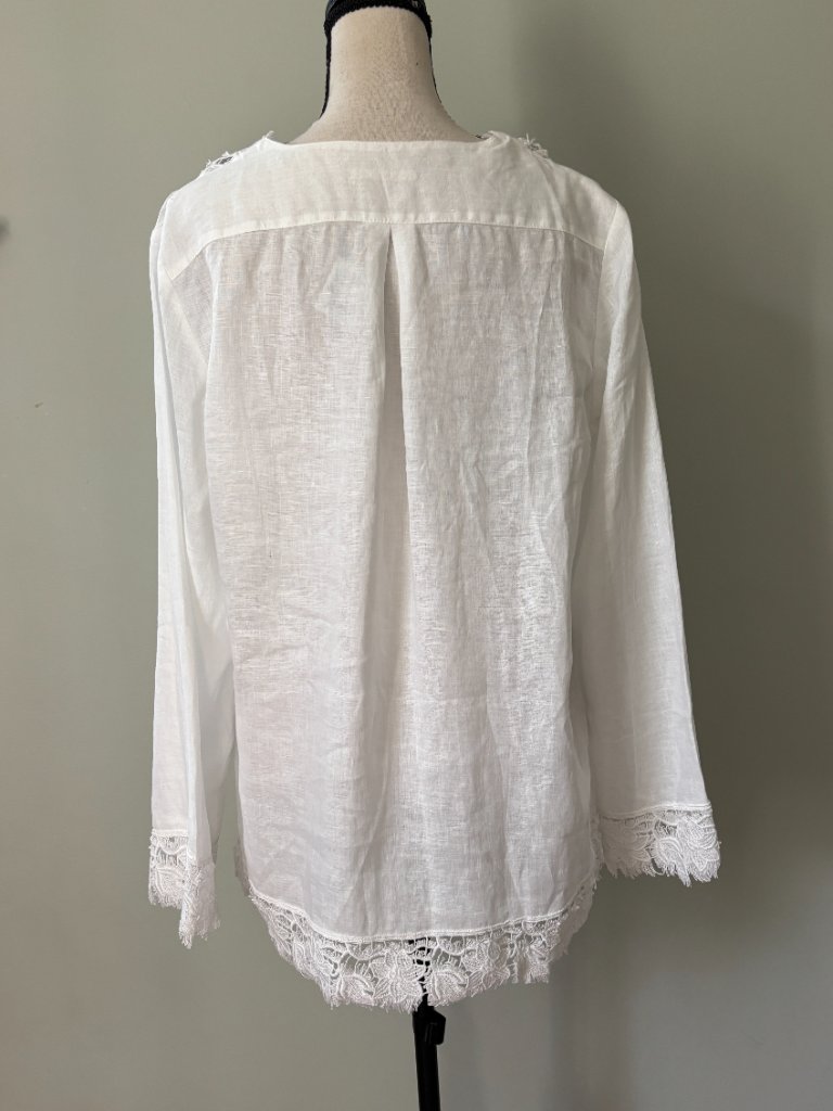 Gorsuch "Valentina" Linen Lace-Trim Tunic Size 8 Nwt — image 4 of 7
